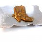 Vintage Silver & Gold Tone Cowboy Boots Belt Buckle by Chambers Made in U.S.A.