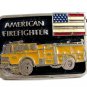 Vintage 1970's Enameled American Firefighter Belt Buckle 10282013