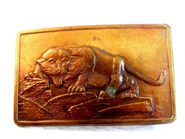 Vintage Mountain Lion / Panther Belt Buckle by J. Rudolph