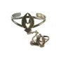 Southwest Silvertone Angel Wings Heart Bracelet & Ring Size 8 1/2
