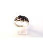 Vintage Sterling Silver Amythest Marcasites Ring Sz 8