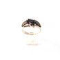 Vintage Sterling Silver Amythest Marcasites Ring Sz 8