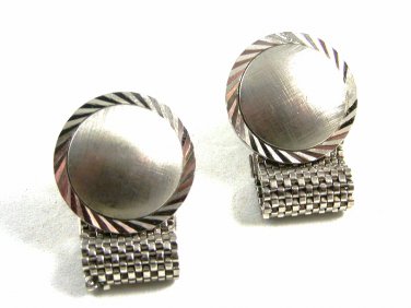 1970's True Vintage Silvertone Wrap Around Cufflinks Unmarked 102414