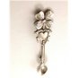 Vintage Sterling Silver Spoon Heart Clover Brooch