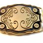 New Old Stock Gold Tone Western Cowboy Belt Buckle Made In USA