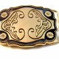 New Old Stock Gold Tone Western Cowboy Belt Buckle Made In USA