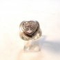 Vintage Sterling Silver Bling Cz Heart Ring Sz 6