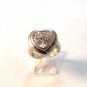 Vintage Sterling Silver Bling Cz Heart Ring Sz 6