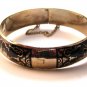 Vintage Siam Sterling Black Niello City In A Boat Bangle Bracelet