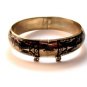 Vintage Siam Sterling Black Niello City In A Boat Bangle Bracelet