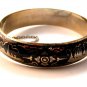 Vintage Siam Sterling Black Niello City In A Boat Bangle Bracelet