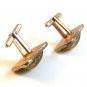 Vintage Gold Flecks & Red Cufflinks Signed Hickok U.S.A.