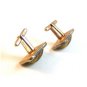 Vintage Gold Flecks & Red Cufflinks Signed Hickok U.S.A.