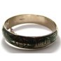 Vintage Siam Sterling Silver Dark Green Niello Enamel Bangle Bracelet