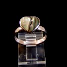 Sterling Silver & Abalone Heart Ring Size 7