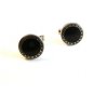Vintage Silver Tone & Red Cufflinks
