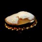 Vintage Gold Filled Shell Cameo Lady Brooch Pendant