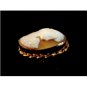 Vintage Gold Filled Shell Cameo Lady Brooch Pendant