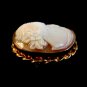 Vintage Gold Filled Shell Cameo Lady Brooch Pendant