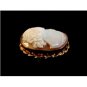 Vintage Gold Filled Shell Cameo Lady Brooch Pendant