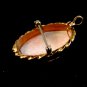Vintage Gold Filled Shell Cameo Lady Brooch Pendant