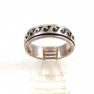 Mans Sterling Silver Worry Spinner Scalloped Ring Size 12 1/2 04152014