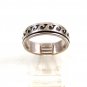 Mans Sterling Silver Worry Spinner Scalloped Ring Size 12 1/2 04152014