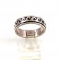 Mans Sterling Silver Worry Spinner Scalloped Ring Size 12 1/2 04152014