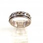 Mans Sterling Silver Worry Spinner Scalloped Ring Size 12 1/2 04152014