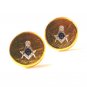 Vintage Gold Tone & Silver Tone Round Masonic Cufflinks