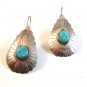 Vintage American Silver & Turquoise Pierced Earrings