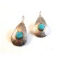 Vintage American Silver & Turquoise Pierced Earrings