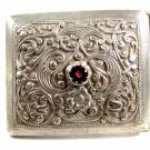 Ladies Handmade Sterling Silver & Garnet Belt Buckle Unmarked 101614