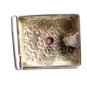 Ladies Handmade Sterling Silver & Garnet Belt Buckle Unmarked 101614