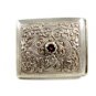 Ladies Handmade Sterling Silver & Garnet Belt Buckle Unmarked 101614