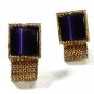 Vintage Goldtone & Purple Wrap Around Cufflinks Unbranded 71215