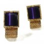 Vintage Goldtone & Purple Wrap Around Cufflinks Unbranded 71215