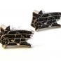 Vintage Silver Tone Musical Note Cufflinks by Hickok U.S.A.