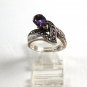 Sterling Silver Amythest Marcasites Ring Size 7