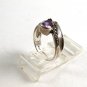 Sterling Silver Amythest Marcasites Ring Size 7
