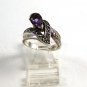 Sterling Silver Amythest Marcasites Ring Size 7