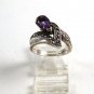 Sterling Silver Amythest Marcasites Ring Size 7