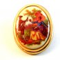 Vintage Portrait of a 17th Century Man Serenading a Lady Brooch