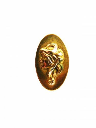 Art Nouveau True Vintage Lady Gibson Girl Goldtone Tie Clasp Unmarked 101614