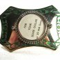 Vintage Silvertone & Green "For Your Silver Dollar" Belt Buckle Unbranded 62915