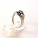 Sterling Silver & Blue Enameled Ring Size 8