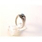 Sterling Silver & Blue Enameled Ring Size 8