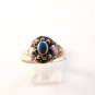 Sterling Silver & Blue Enameled Ring Size 8