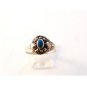 Sterling Silver & Blue Enameled Ring Size 8