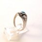 Sterling Silver & Blue Enameled Ring Size 8
